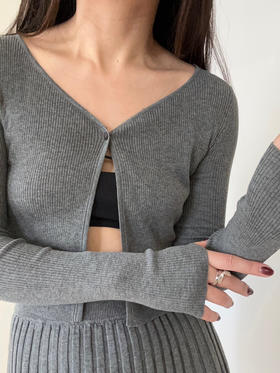 Viktoria Chan | SS23098 Shelby mini cardigan [针织开衫 灰 ]
