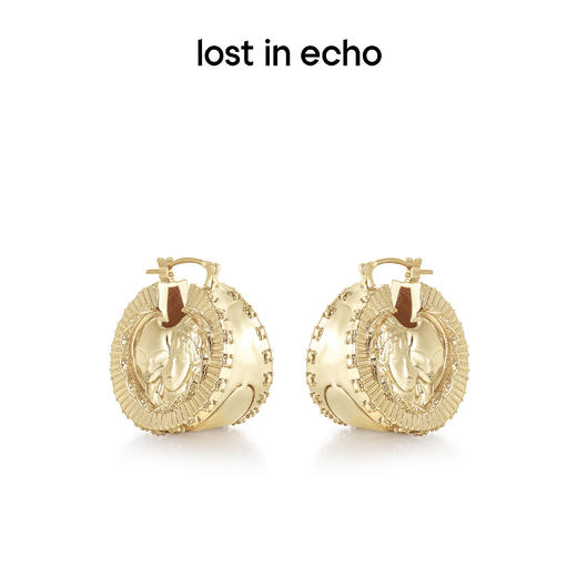 lost in echo设计师款外星遗迹系列出土银币宽面耳环设计感耳饰女 商品图1