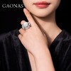 GAONAS 925银锆石戒指 高纳仕 绿色花朵白珠戒指 GJ092966 商品缩略图3