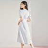 复古国风改良旗袍裙女夏季新中式长款浮雕泡泡袖连衣裙女V0930756 商品缩略图3