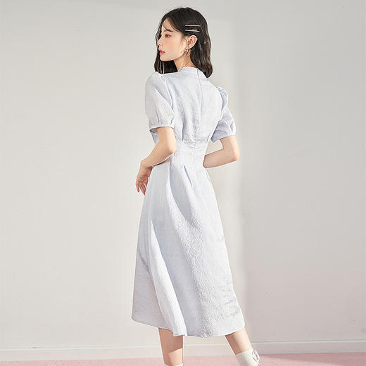 复古国风改良旗袍裙女夏季新中式长款浮雕泡泡袖连衣裙女V0930756 商品图3