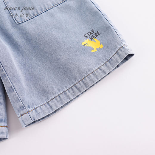 马克珍妮新款夏装 男童趣味图案纯棉牛仔七分裤230987 商品图5