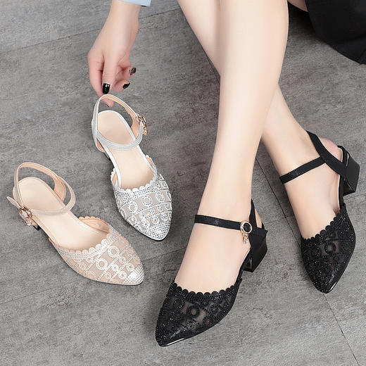 皮鞋低跟打孔，透气凉鞋凉靴网鞋KQ-LY92105 商品图3