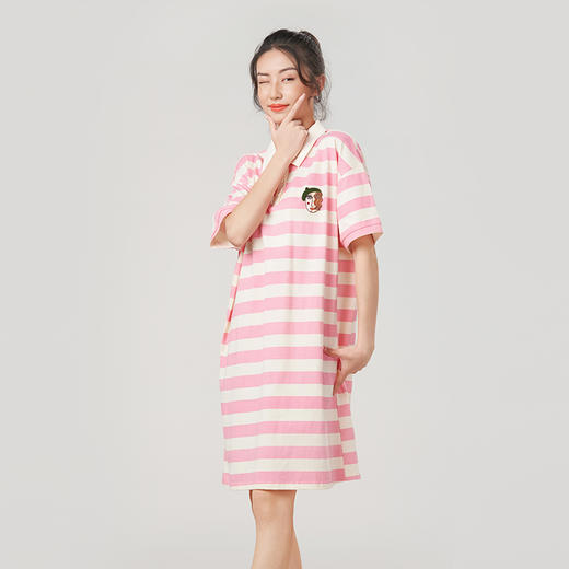 都市丽人26支棉质单面薄短袖女士棉质睡裙LH36B3 商品图1