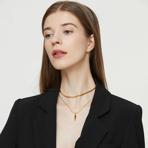 盐岛ART扁蛇骨项链 时尚百搭高级质感锁骨链颈链条【预售10天发货】 商品图1