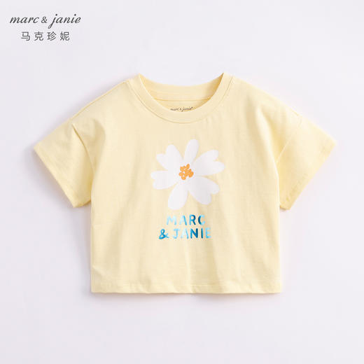 马克珍妮夏装 女童撞色图案纯棉短袖T恤231003 商品图1