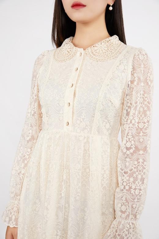 Le Malene 米色蕾丝连衣裙 11255 商品图3