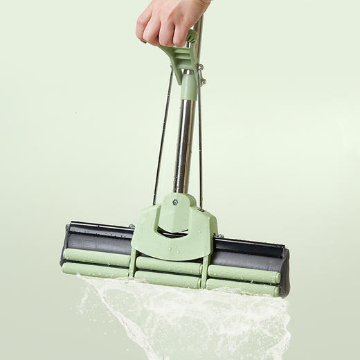 齐心 L241 双排轮胶棉拖 棉头长33CM 1杆1头（不钢伸缩杆） 商品图2