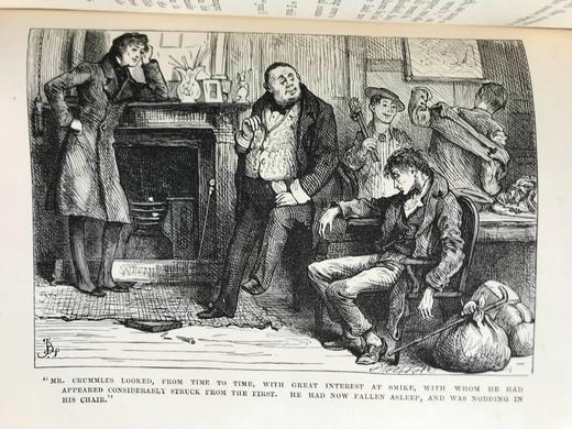 1879年 狄更斯《尼古拉斯·尼克贝》（全2卷） 约30幅插图 漆布精装大32开 商品图11