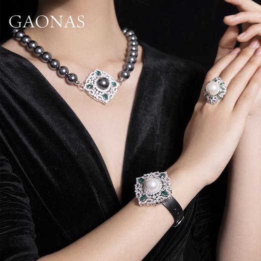 GAONAS 925银锆石手链 高纳仕  手链 时尚绿珠腕带 GS083266 商品图3