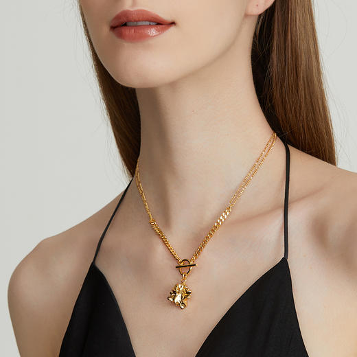 盐岛ART熔蜡大块拼接项链 轻奢小众气质熔岩锁骨链 商品图2