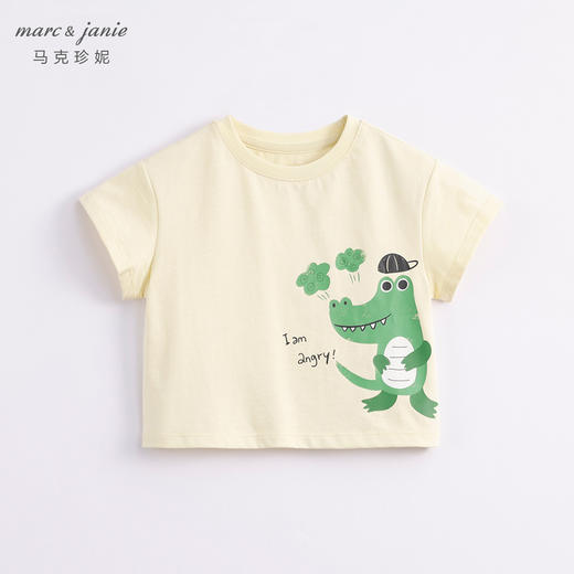 马克珍妮新款夏装 男童手绘动物图案纯棉短袖T恤231030 商品图3