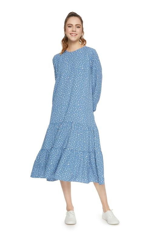 SUMMER & SAGE 荷叶摆印花连衣裙 6760 商品图0