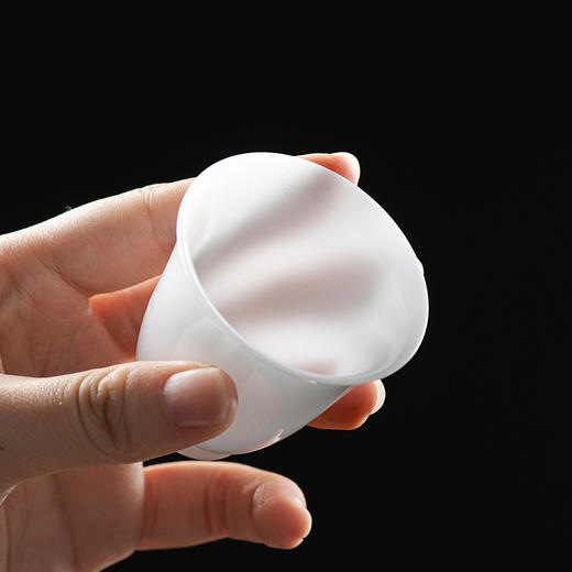 冰种玉瓷一号闻香杯10入  白瓷小茶杯羊脂玉功夫陶瓷杯子品茗杯客杯小单杯 商品图3