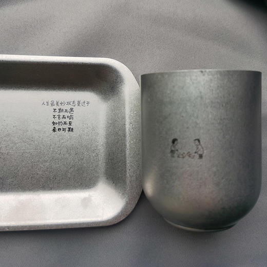 小林漫画 复古不锈钢杯子 随手杯托盘套装 商品图4