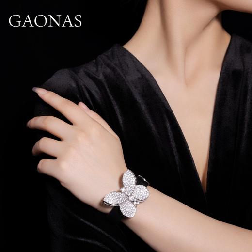 GAONAS 925银锆石手链 高纳仕 翩翩起舞白蝴蝶腕带 WJ115266 商品图2