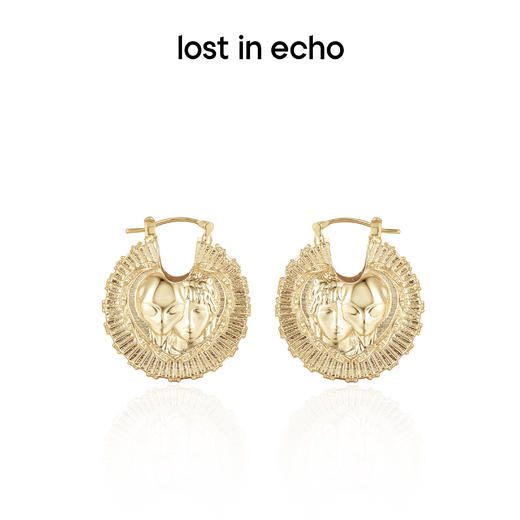 lost in echo设计师款外星遗迹系列出土银币宽面耳环设计感耳饰女 商品图0