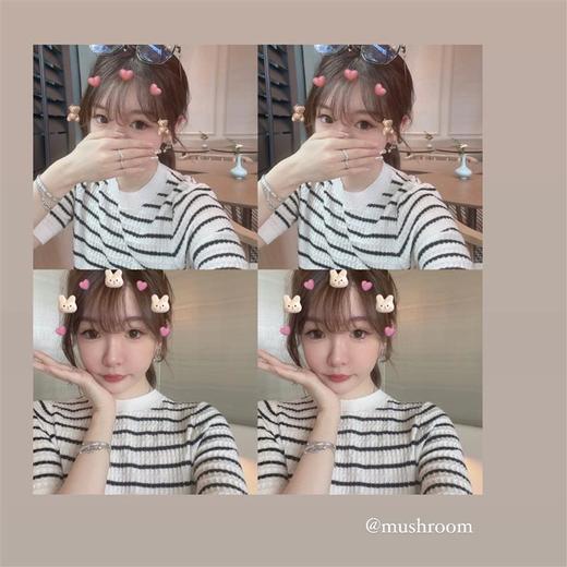 南瓜短裤 金蘑菇菇【日出告白】法式条纹短袖针织上衣+南瓜短裤甜美休闲 商品图4