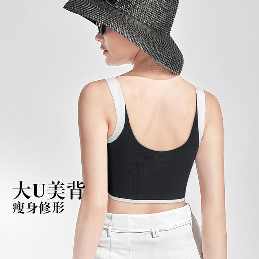 T2-❤【A-C杯】提拉撞色内衣女小胸聚拢防下垂收副乳调整型自带胸垫背心文胸  提拉赫本【提拉系列】 商品图6