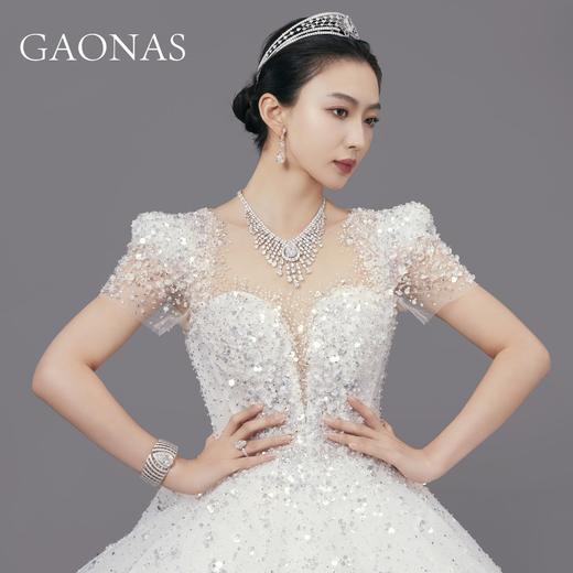 GAONAS 坠链均925银锆石 高纳仕 白色婚礼项链 BX033600 商品图3