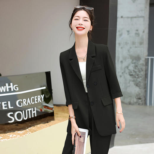 宽松显瘦遮肉，西服西裤时尚气质两件套HR-KJFA288 商品图8