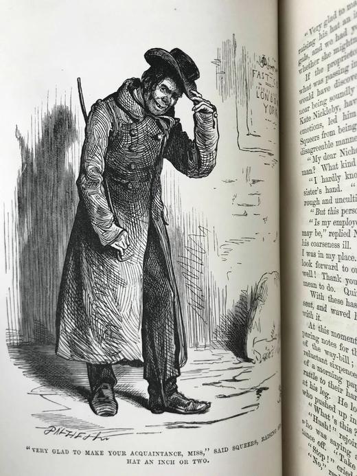 1879年 狄更斯《尼古拉斯·尼克贝》（全2卷） 约30幅插图 漆布精装大32开 商品图4