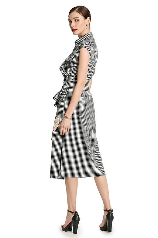 OCTAVIA 黑白细格纹印花连衣裙 2746 商品图2