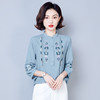 春秋妈妈装气质洋气小衫百搭大码棉麻绣花衬衫上衣KQL-C18T110 商品缩略图2