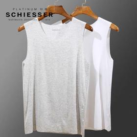SCHIESSER  德国舒雅铂雅男士纯色超细莫代尔无痕圆领背心95/18660V