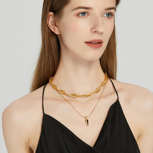 盐岛ART菱形嵌套手工项链高级感颈链法式锁骨链 商品图1