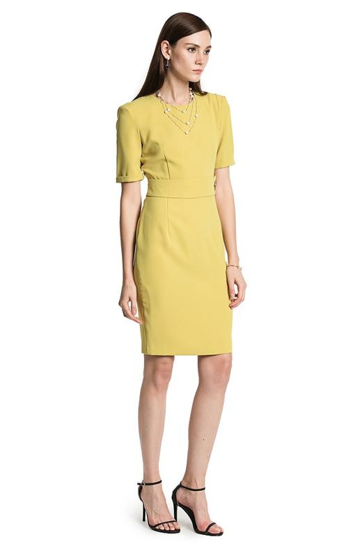 NOIR 黄色收腰修身连衣裙 2542 商品图4