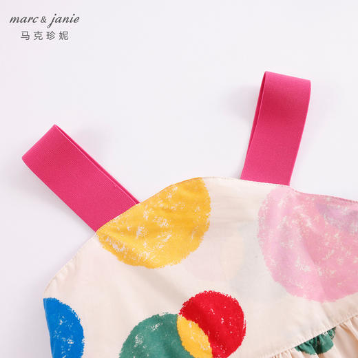 马克珍妮新款夏装 女童北欧风图案纯棉背带裤230328 商品图3