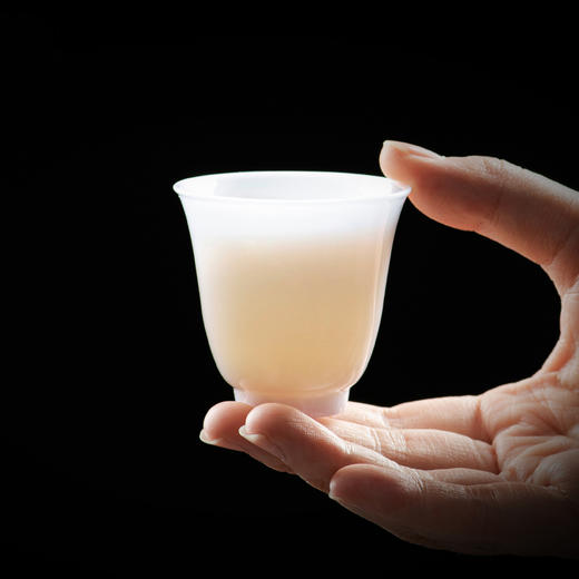 冰种玉瓷一号闻香杯10入  白瓷小茶杯羊脂玉功夫陶瓷杯子品茗杯客杯小单杯 商品图0