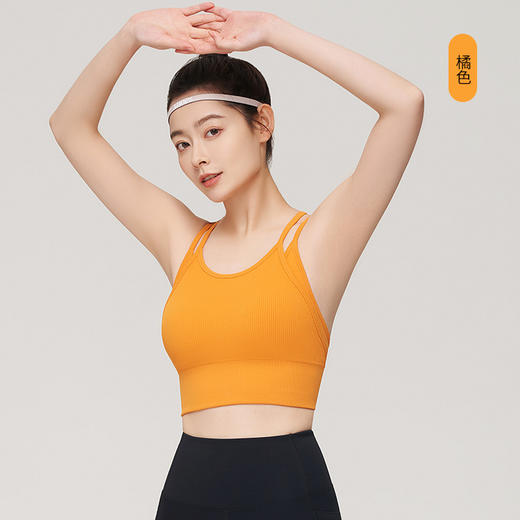 【带胸垫】假两件吊带交叉一体背心瑜伽运动内衣女防震高强度跑步速干瑜伽服DB 000 WX0055 商品图3