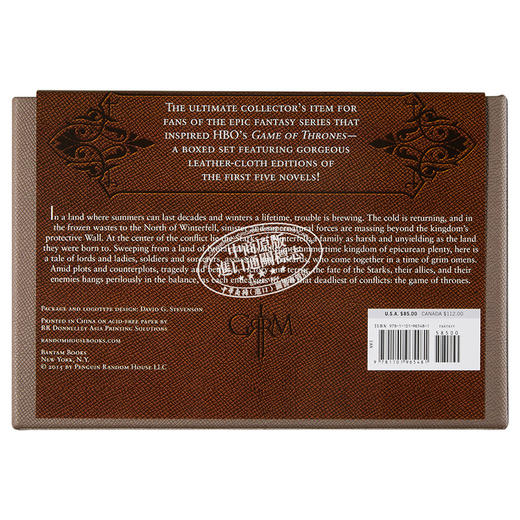【中商原版】冰与火之歌全套全集 权利的游戏小说套装1-5 精装皮革版珍藏版 英文原版 A Song of Ice and Fire game of thrones 商品图2