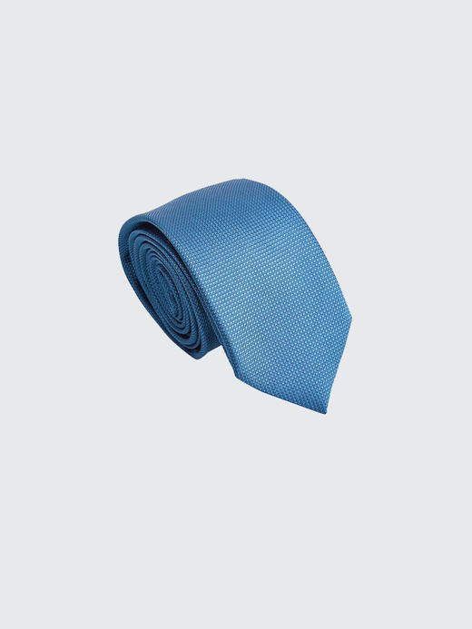 callisto孔雀蓝细格纹领带 桑蚕丝SOCTE001BL 商品图1