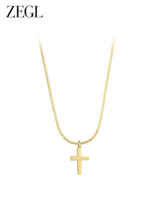 ZEGL简约十字项链女生2023年新款潮轻奢小众设计感高级复古锁骨链 商品图0