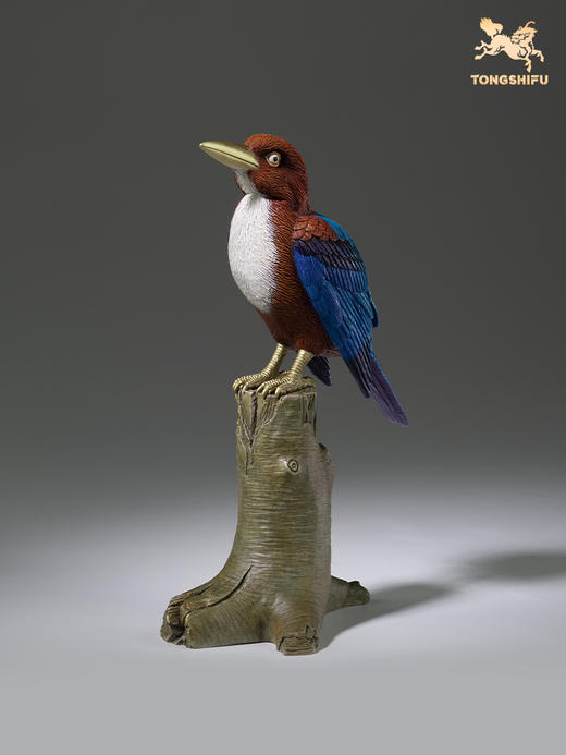铜师傅 铜摆件《铜师傅百鸟集》之白胸翡翠 家居饰品 桌面摆件 商品图3