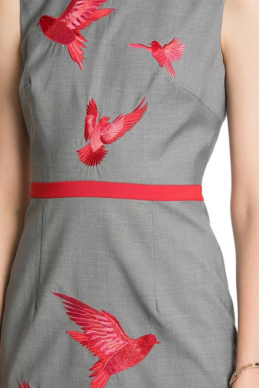 NOIR 飞鸟印花束腰连身裙 2756 商品图3