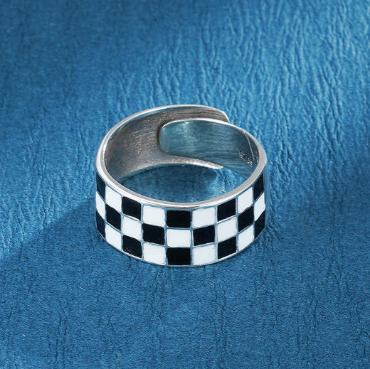 子佩集S925银【黑白格】戒指【YGJZ011】2304 商品图5