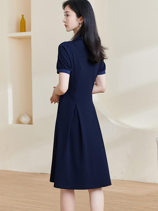 【2XL预售7天】米思阳2026夏季新款时尚通勤Polo连衣裙修身显瘦大摆中长裙子0969/1202 商品图4