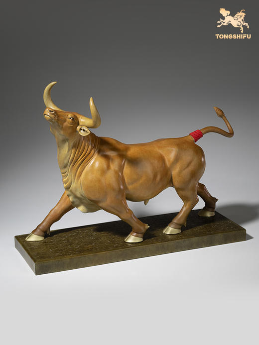 铜师傅 铜摆件《劲牛》客厅桌面办公室家居装饰品开业摆件工艺品 商品图1