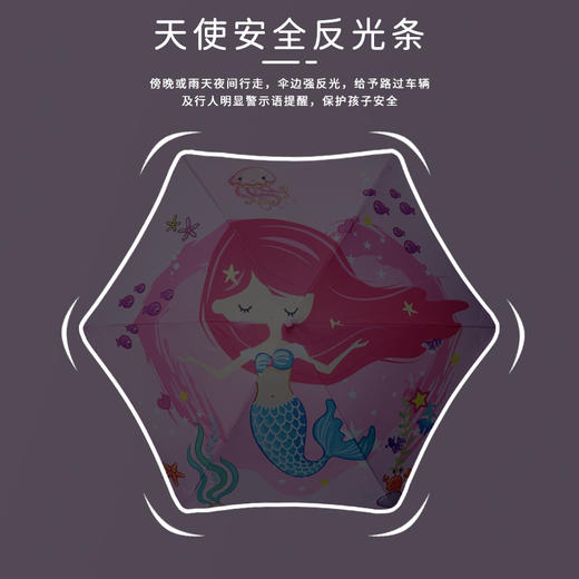 【萌趣儿童伞！反光条设计】新款创意圆角儿童雨伞，可爱卡通手动伞，反光遮阳儿童伞，幼儿园雨伞 商品图1