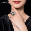 GAONAS 925银锆石戒指 高纳仕戒指豆芽绿黑珠开口戒 GJ071550 商品缩略图3