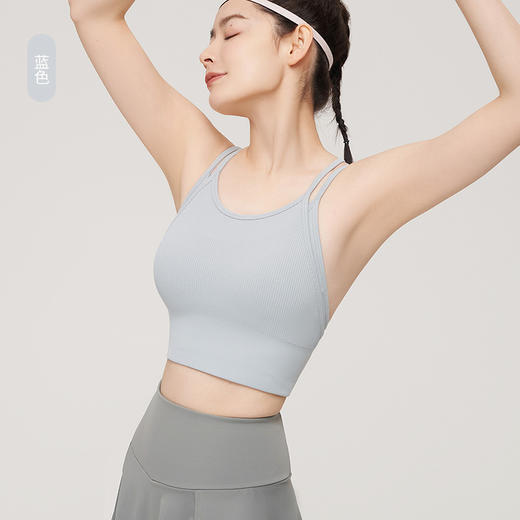 【带胸垫】假两件吊带交叉一体背心瑜伽运动内衣女防震高强度跑步速干瑜伽服DB 000 WX0055 商品图1