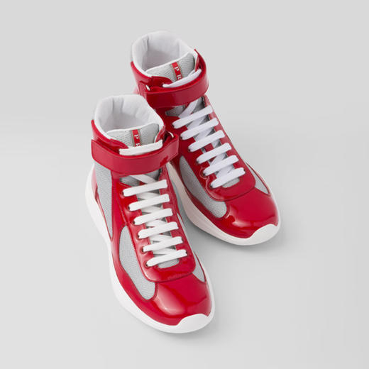 PRADA 普拉达 男士 Prada 美洲杯高帮运动鞋 红色 4T3461 ASZ F0F5C 商品图1