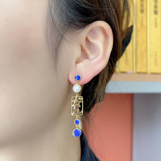 江南花窗珍珠耳坠 商品图2