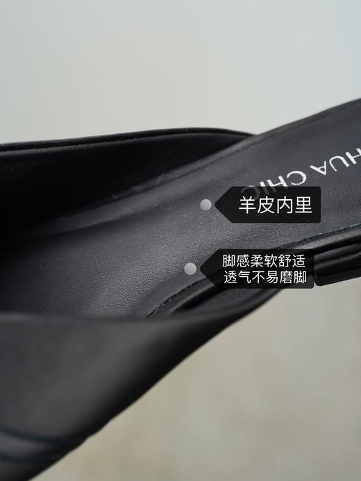 2023时尚潮流「穆勒拖」头层牛皮金属皮、真丝皮春夏凉拖鞋，轻奢篙档显质感，时尚与舒适兼具，skp奢品牌代工厂定制 2厘米跟高 手感细腻丝滑 光泽篙级优雅 超软羊皮里（银色/黑色 ） 商品图9