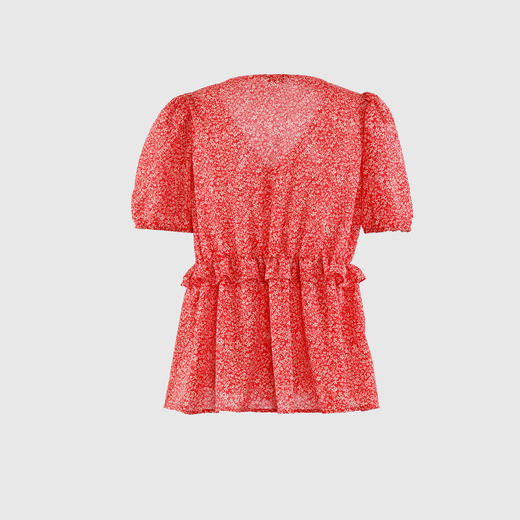 V领断胸抽皱上衣 商品图2