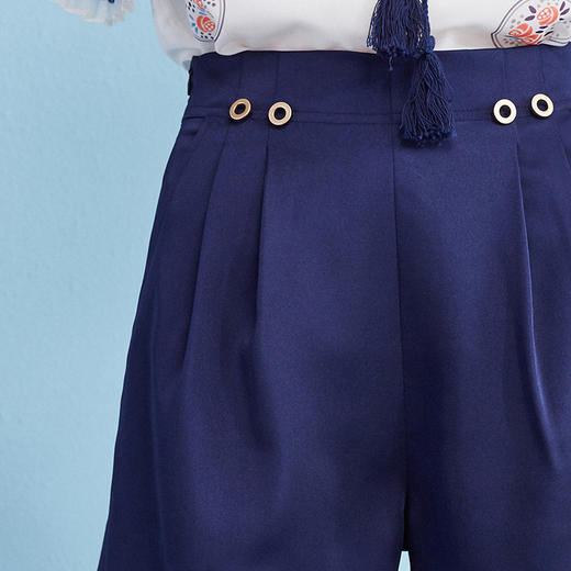 欧芮儿2018新款女装百搭收腰显瘦直筒休闲裤女短裤子＆ 商品图2